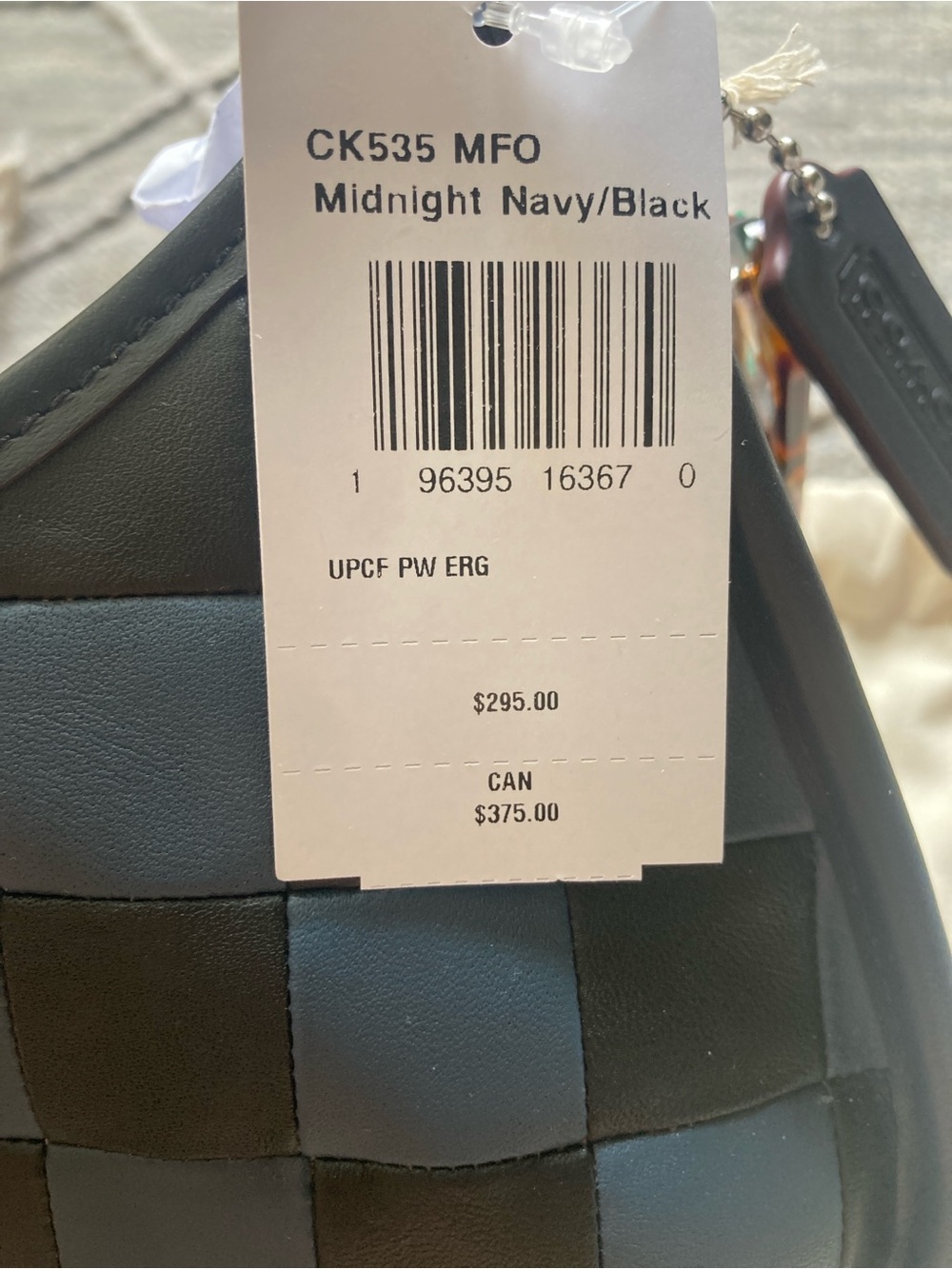 Last Chance!!! COACHTOPIA Woven Checker Hobo Shoulder Bag in Dark Blue & Black - Picture 15 of 15